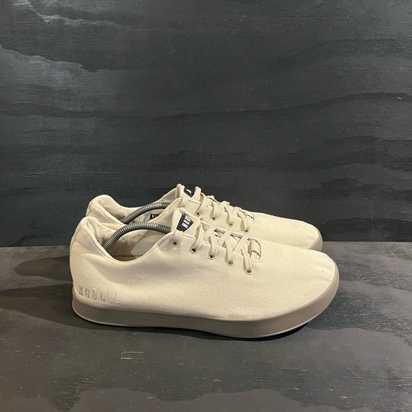 NOBULL CrossFit Lifting Shoes Men’s Size 13.5 White Grey Workout Sneakers - Picture 1 of 8